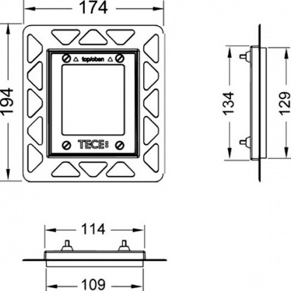 9242646 TECE Urinal Монтажная рамка для установки стеклянных панелей на уровне стены белый