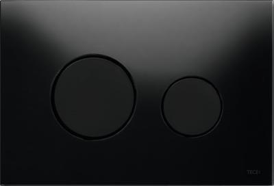 9240657 TECEloop Панель смыва с двумя клавишами стеклянная стекло черное, клавиши черные