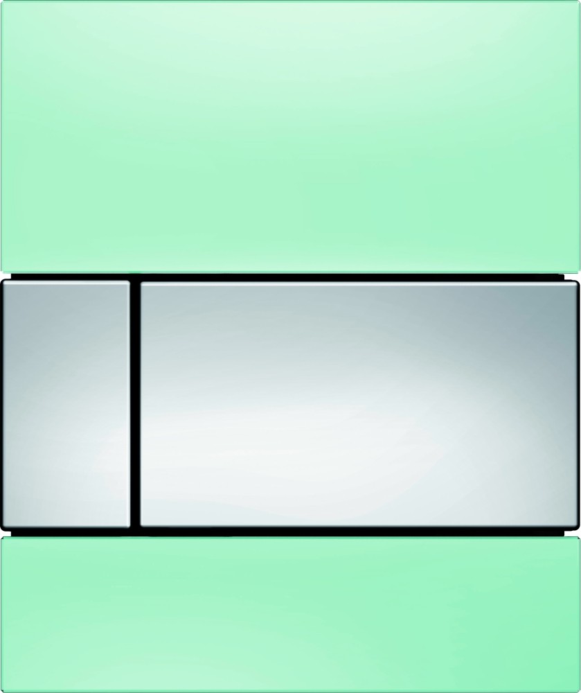 9242805 TECEsquare Urinal Панель смыва для писсуара стекло зеленое, клавиша хром глянцевый