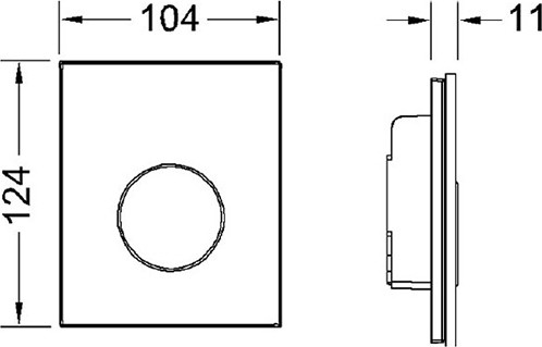 9242656 TECEloop Urinal Панель смыва для писсуара стеклянная стекло черное, клавиша хром глянцевый