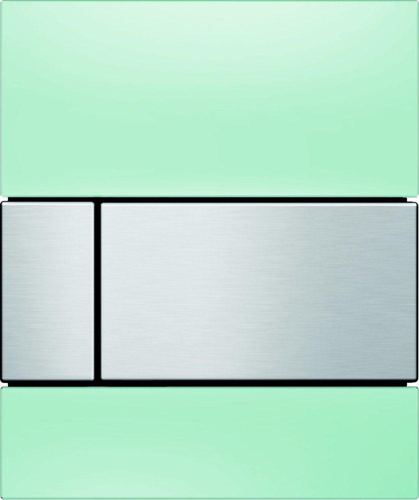 9242804 TECEsquare Urinal Панель смыва для писсуара стекло зеленое, клавиша нержавеющая