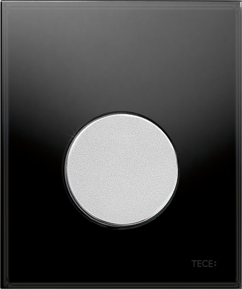 9242655 TECEloop Urinal Панель смыва для писсуара стеклянная стекло черное, клавиша хром матовый
