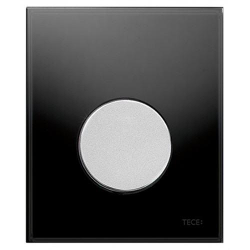 9242663 TECEloop Urinal Панель смыва для писсуара стекло черное, клавиша нержавеющая сталь