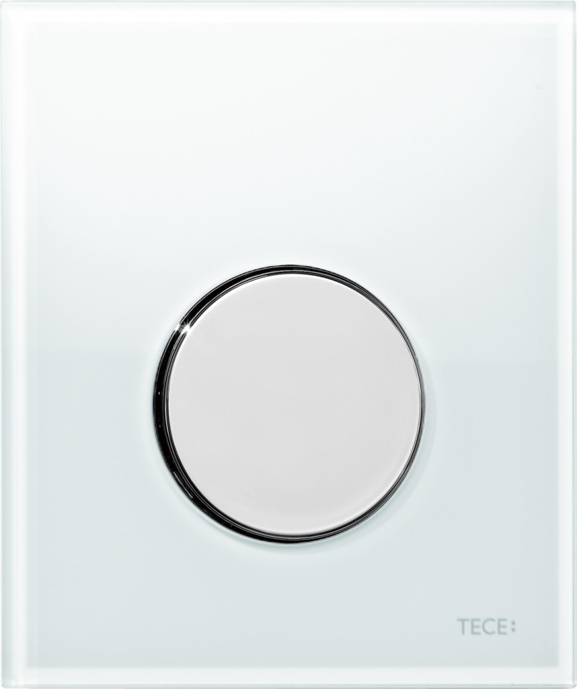 9242660 TECEloop Urinal Панель смыва для писсуара стеклянная стекло белое, клавиша хром глянцевый