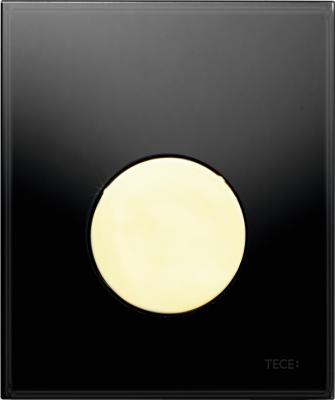 9242658 TECEloop Urinal Панель смыва для писсуара стеклянная стекло черное, клавиша позолоченная