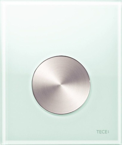 9242662 TECEloop Urinal Панель смыва для писсуара стекло зеленое, клавиша нержавеющая сталь