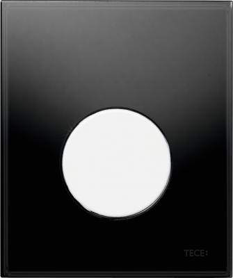 9242654 TECEloop Urinal Панель смыва для писсуара стеклянная стекло черное, клавиша белая