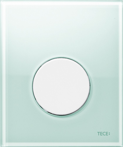9242651 TECEloop Urinal Панель смыва для писсуара стеклянная стекло зеленое, клавиша белая