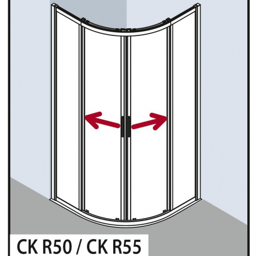 CKR5510120VPK KERMI Cada XS Душевой уголок 1/4 круга (R=550 мм), раздвижные двери