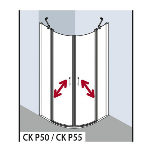 CKP5009020VPK KERMI Cada XS Душевой уголок 1/4 круга (R=500 мм), маятниковые двери