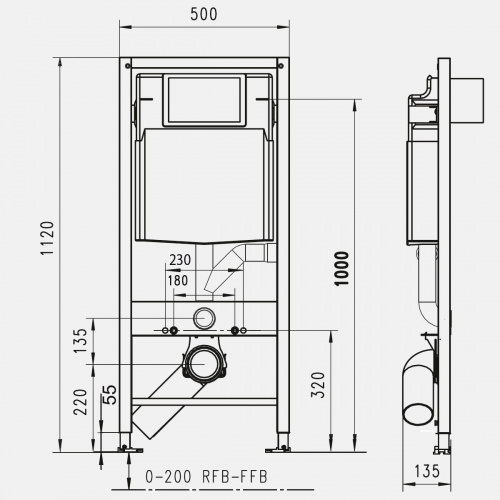 174-91102000-00 JOMO Tech Система инсталляции для подвесного унитаза с системой отвода запаха