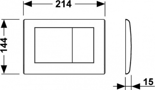 9240321 TECEplanus Панель смыва с двумя клавишами хром глянцевый