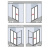CKG2L13020VPK KERMI Cada XS Душевая дверь с фиксированной панелью 127-131/200 (левая)