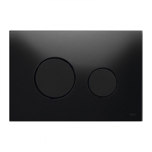 9240657 TECEloop Панель смыва с двумя клавишами стеклянная стекло черное, клавиши черные