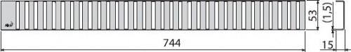 LINE-750M ALCAPLAST Решетка матовая
