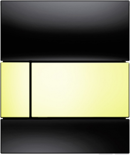 9242808 TECEsquare Urinal Панель смыва для писсуара стекло черное, клавиша позолоченная