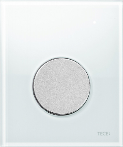 9242659 TECEloop Urinal Панель смыва для писсуара стеклянная стекло белое, клавиша хром матовый