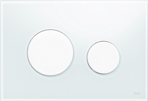 9240650 TECEloop Панель смыва с двумя клавишами стеклянная стекло белое, клавиши белые