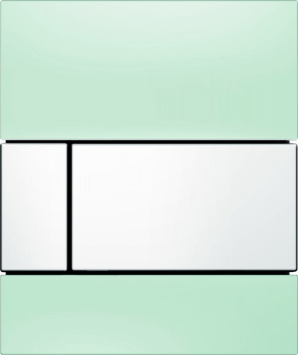 9242803 TECEsquare Urinal Панель смыва для писсуара стекло зеленое, клавиша белая